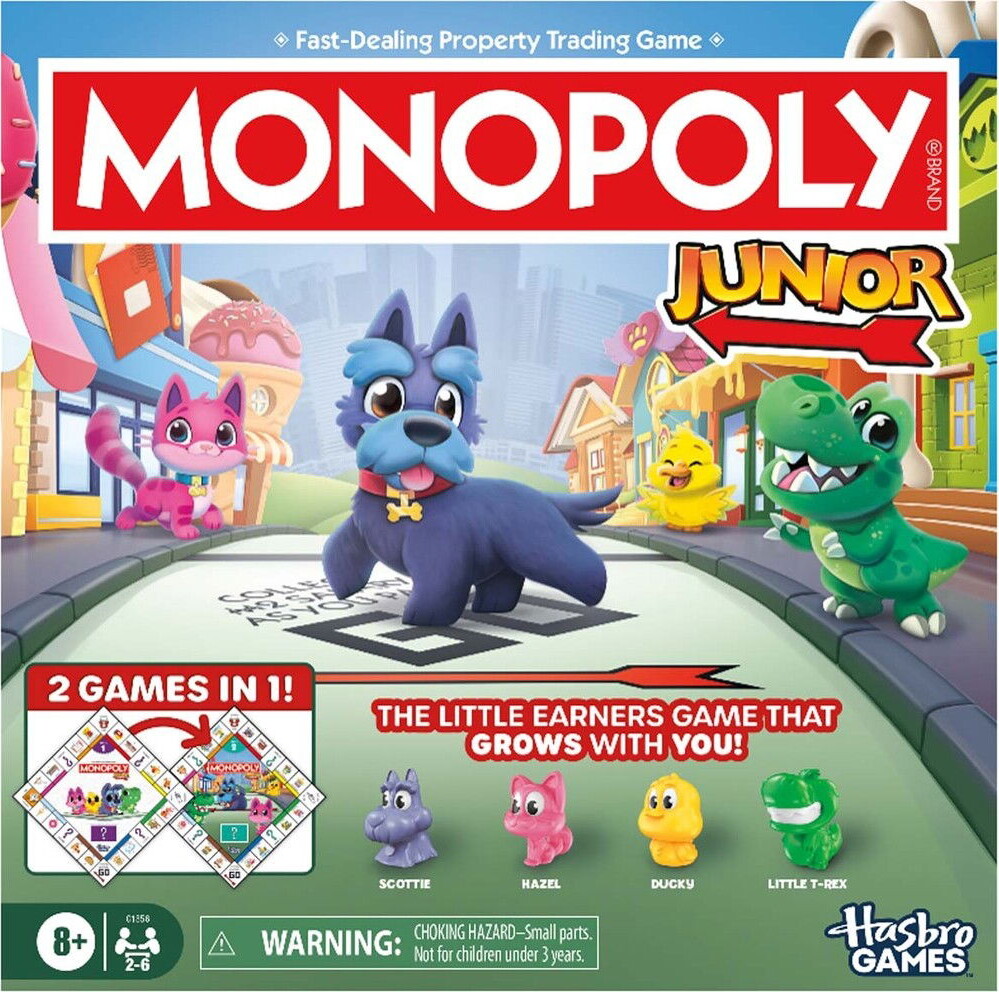 Monopoly Junior - 2-i-1 Brætspil - Hasbro Games G1856