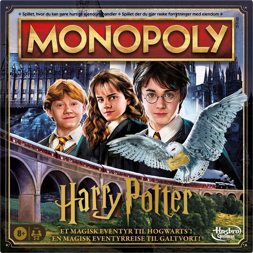 Monopoly Harry Potter Edition - Dansk Norsk - Hasbro F9422