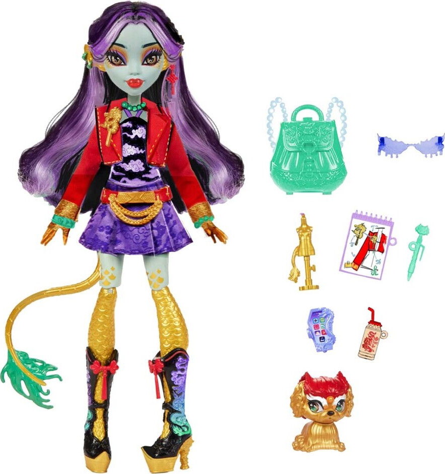 Monster High Dukke - Jinafire Med Kæledyr