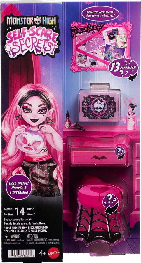 Monster High - Self-scare Secrets Draculaura Dukke - Mattel Jhk43