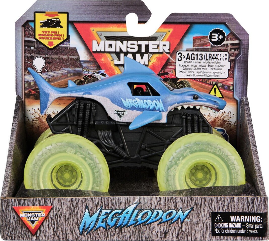 Monster Jam 1:43 Light Up Wheels Truck - Megalodon