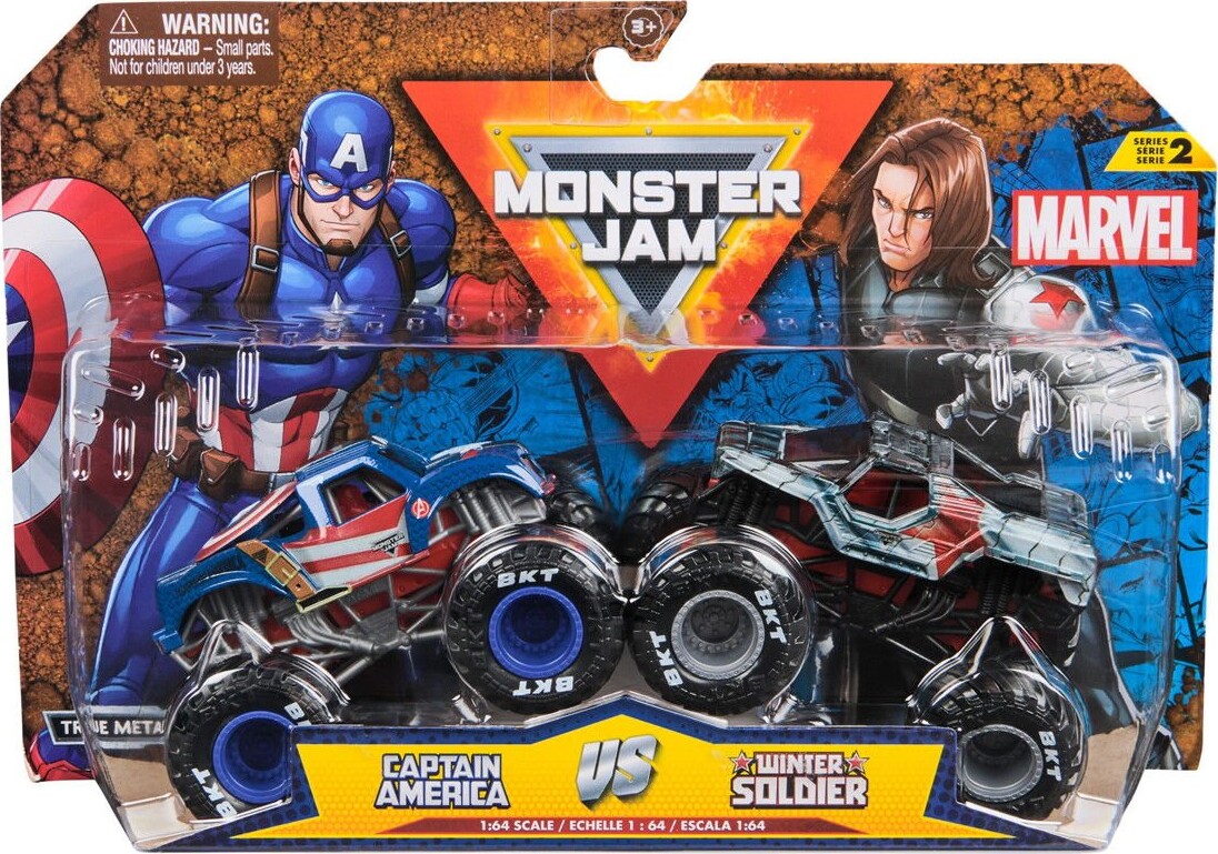 Monster Jam - 1:64 Marvel 2 Pack - Captain America Vs. Winter Soldier