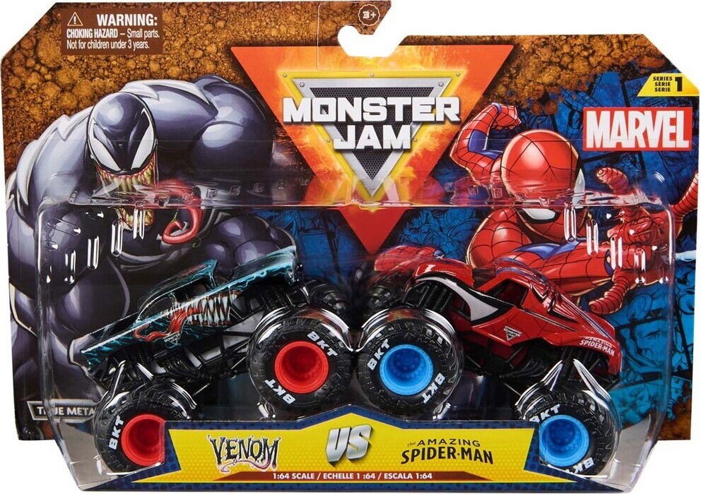 Monster Jam - 1:64 Marvel 2 Pack - Venom Vs The Amazing Spider-man