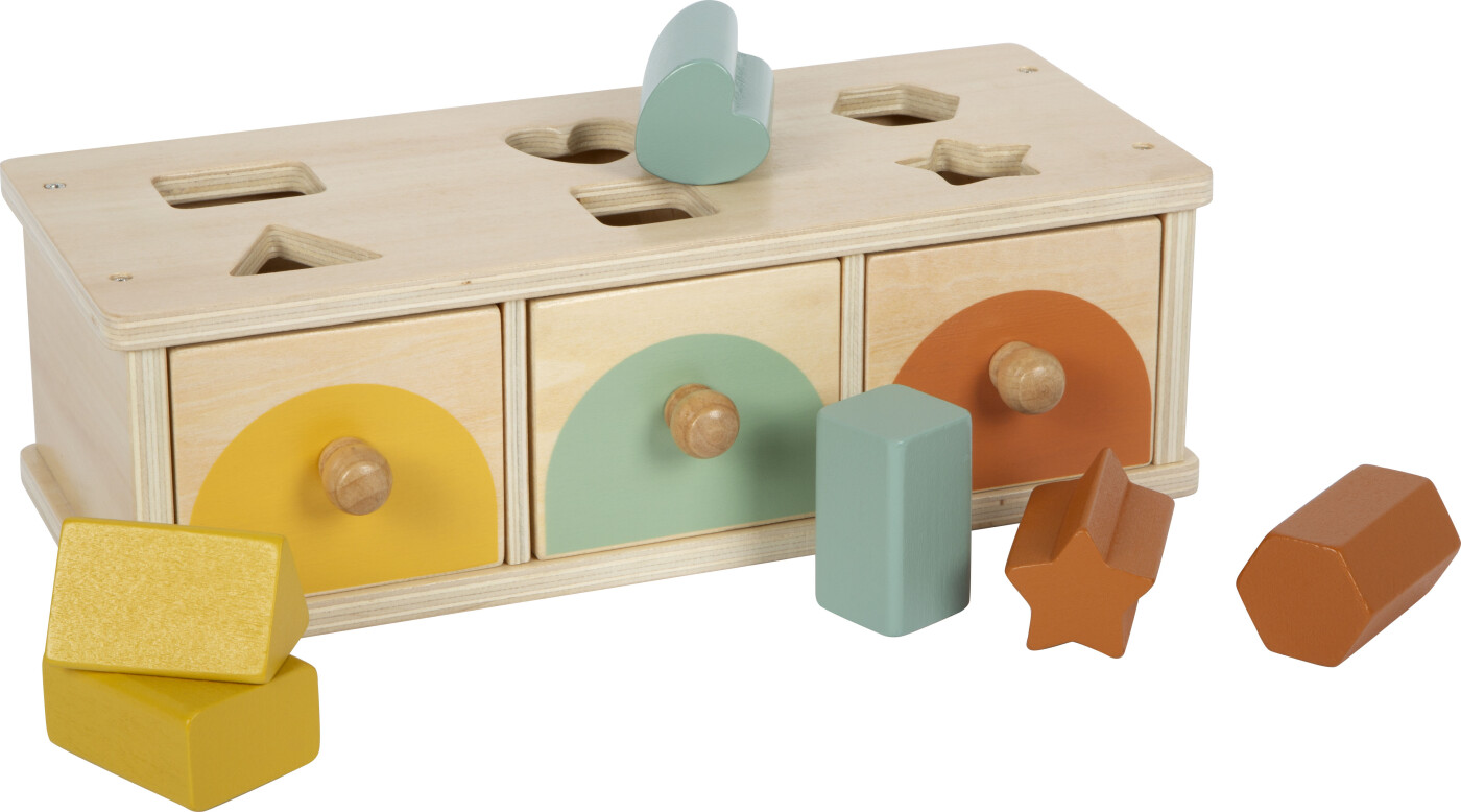 Sorteringsspil Med 3 Skuffer - Montessori - Træ - Small Foot