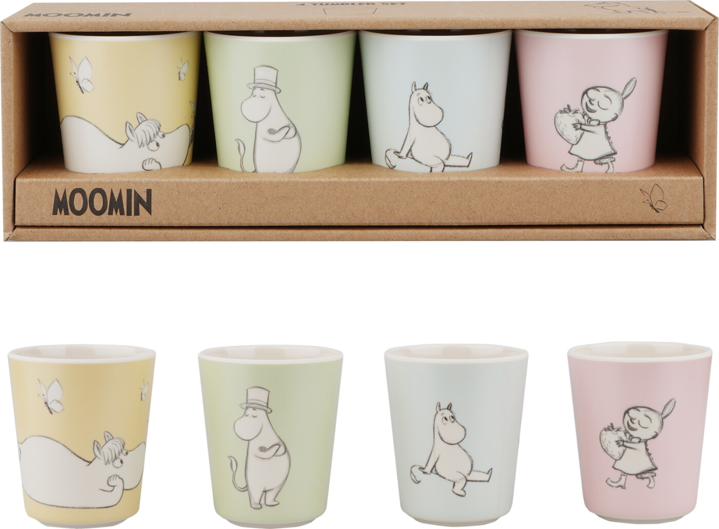 Mumi Kopper - Sæt Med 4 Stk - Melamin - Barbo Toys