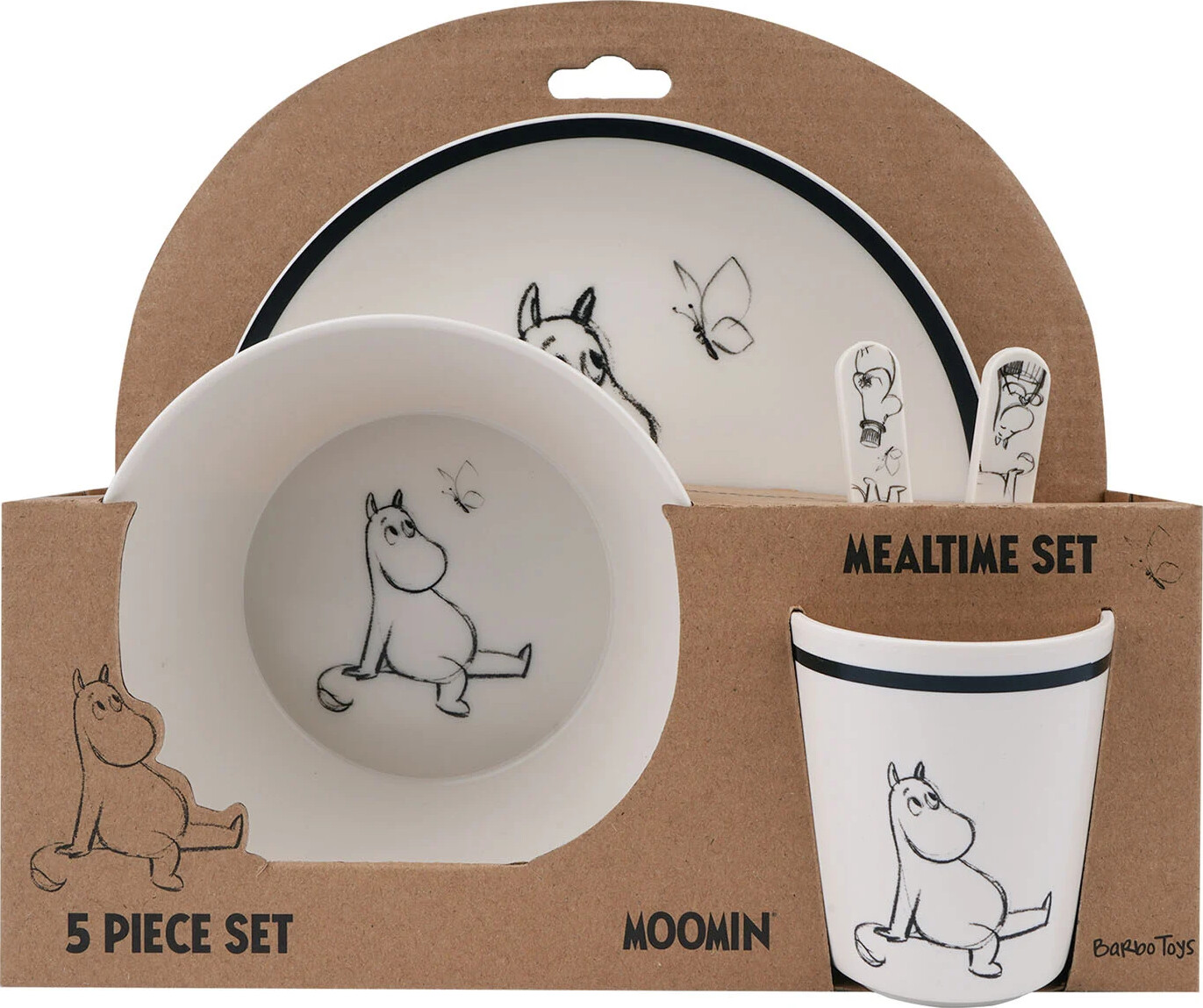 Moomin - Spisesæt Til Børn - Mumitroldene - Plastik - 5 Dele