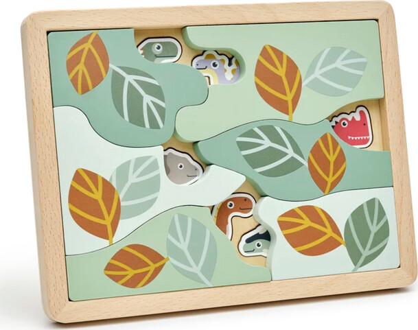 Moover - Gemte Dinosaur Rammepuslespil - Træ
