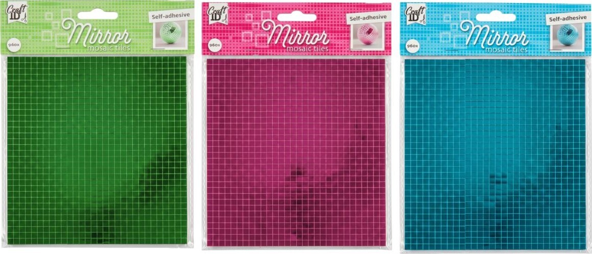 Mosaic Selvklæbende Spejlfliser Neon - Assorteret - Craft Id