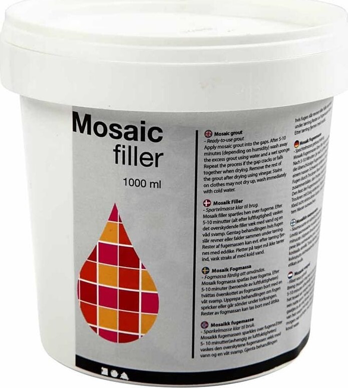 Mosaikfiller - Hvid - 1000 Ml/ 1 Spand