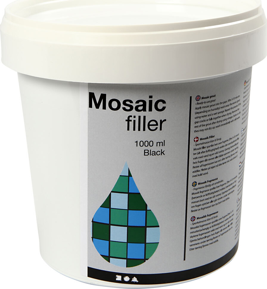 Mosaikfiller - Sort - 1000 Ml/ 1 Spand