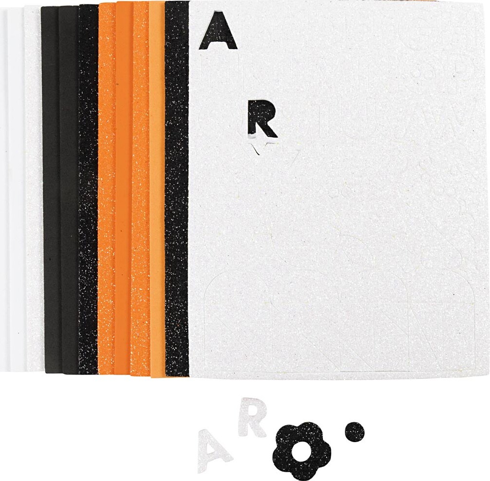 Mosgummi Ark - Str. 14x25 Cm - Tykkelse 2 Mm - Halloweenfarver - 12 Ark