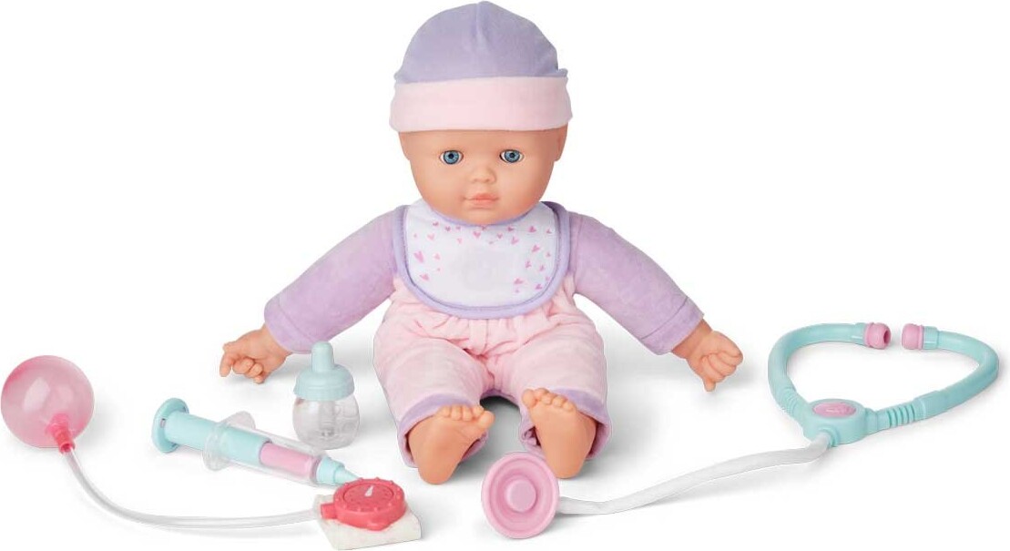 Mother Love - Interaktiv Baby Dukke Med Sut, Tøj Og Stetoskop - 38 Cm