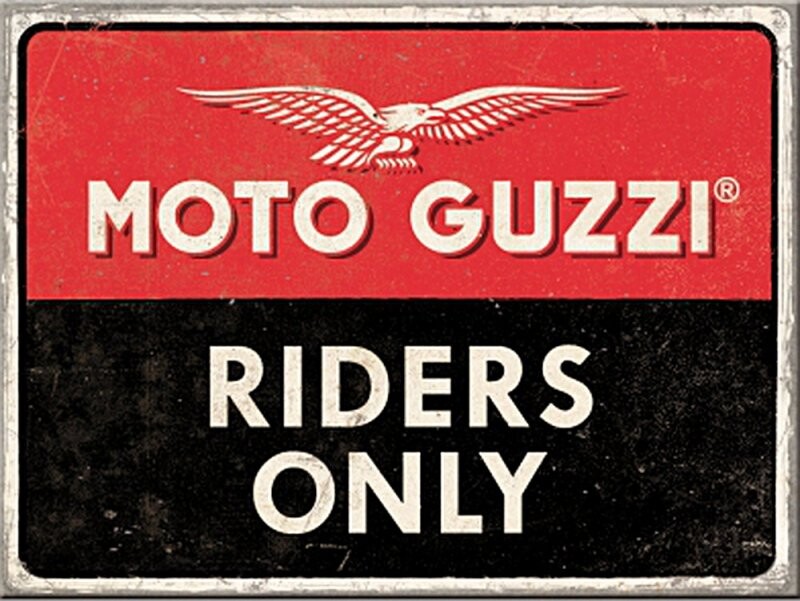Billede af Køleskabsmagnet - Moto Guzzi - Riders Only - 8x6 Cm