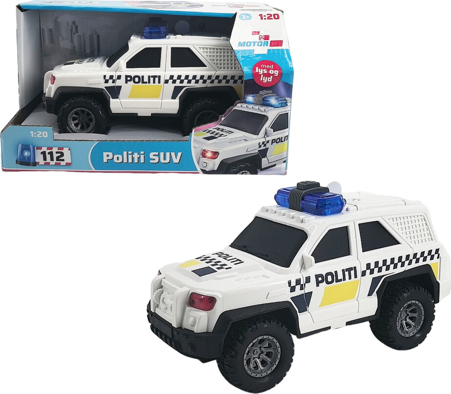 Suv Politibil Legetøj Til Børn - Med Lys Og Lyd - Friktionsmotor