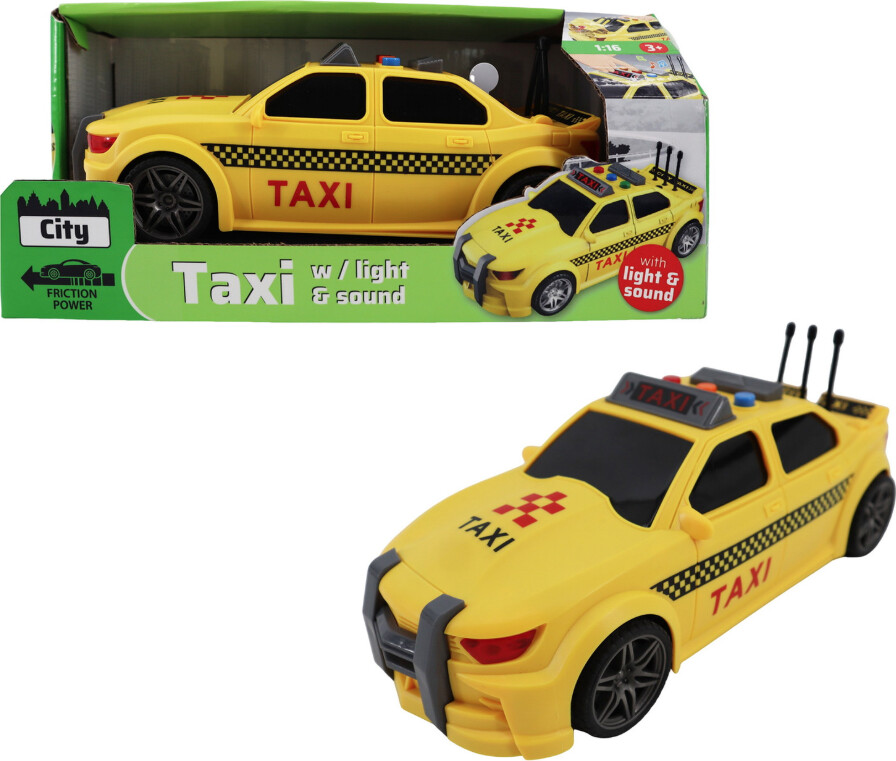 Taxi Legetøj Til Børn - Med Lys Og Lyd - Friktionsmotor