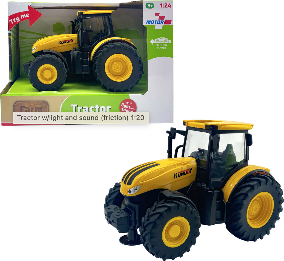 Legetøjs Traktor Til Børn - Med Lys Og Lyd - Friktionsmotor
