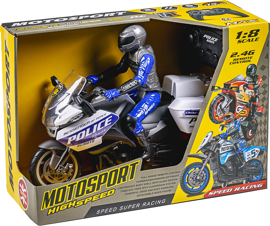 Motorcycle Motorsport R/c 1:8 2,4ghz, Blue - Tec-toy