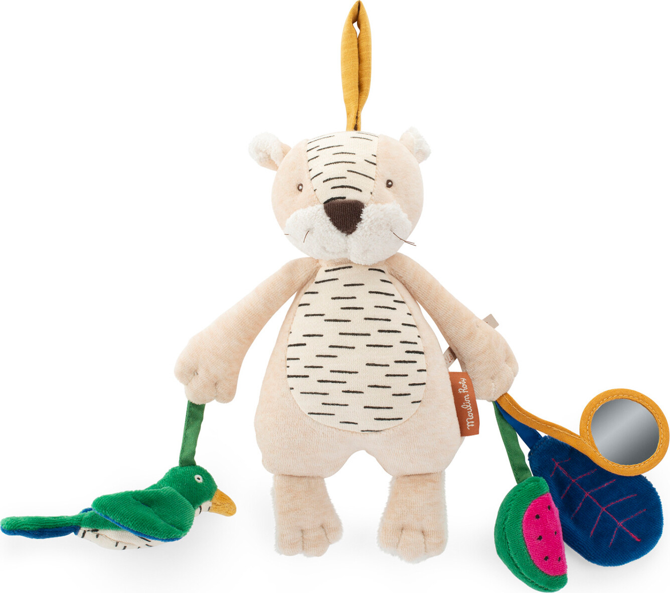 Moulin Roty - Aktivitetstøjdyr Med Ophæng - Tigeren Baboo 26 Cm - La Forêt Mawa