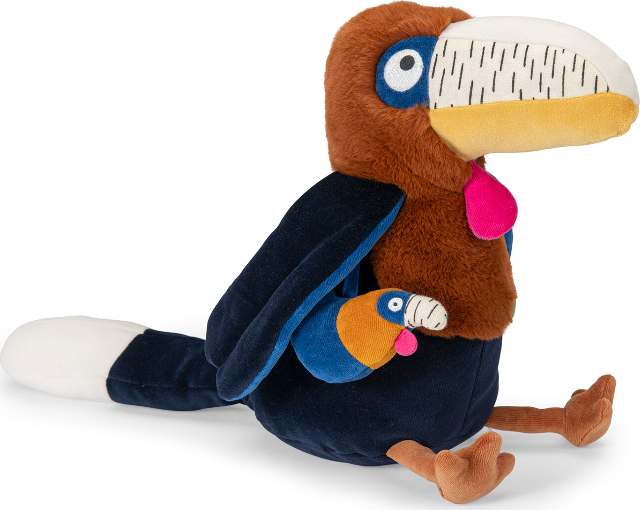 Moulin Roty - Aktivitetstøjdyr - Næsehornsfuglen Litchi 40 Cm - La Forêt Mawa