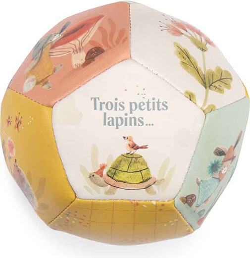 Moulin Roty - Blød Bold Til Børn - Slidstærk Vinyl - Trois Petits Lapins