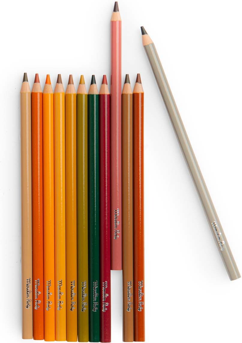 Moulin Roty - Farveblyanter Sæt - Dyr - 12 Stk.