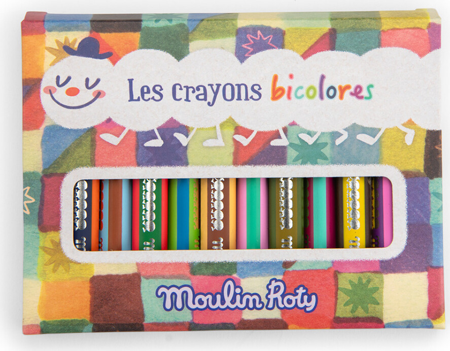 Moulin Roty - Farveblyanter 12 Stk - Tofarvede - Les Petites Merveilles