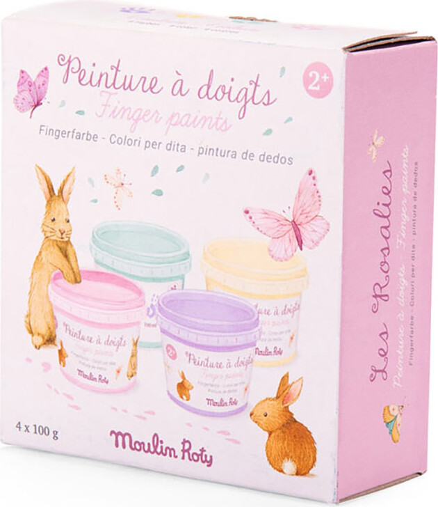 Moulin Roty - Pastel Fingermaling Til Børn - 4x100 G - Les Rosalies