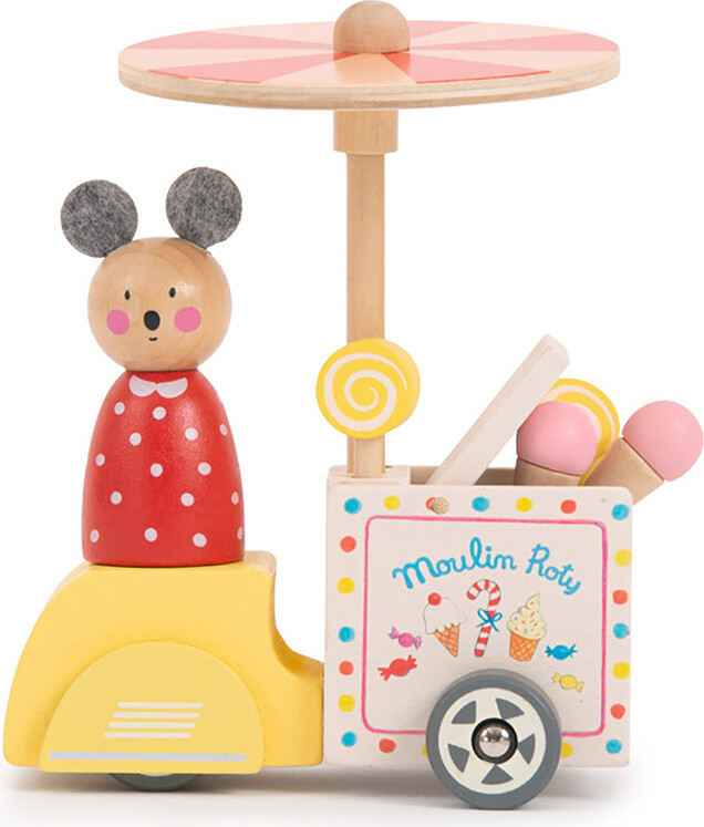 Moulin Roty - Ispige Med Ladcykel Til Dukkehus