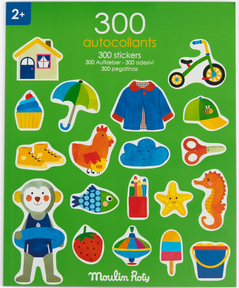 Moulin Roty - Klistermærkebog 300 Stk - Les Popipop - Bog