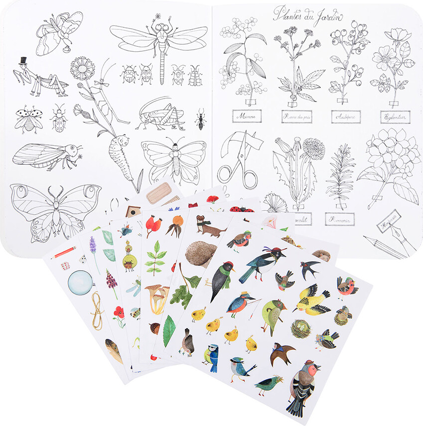 Moulin Roty - Klistermærkebog - Botaniker - Bog