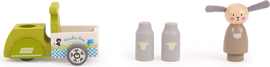 Moulin Roty - Mælkedreng Med Ladcykel Til Dukkehus