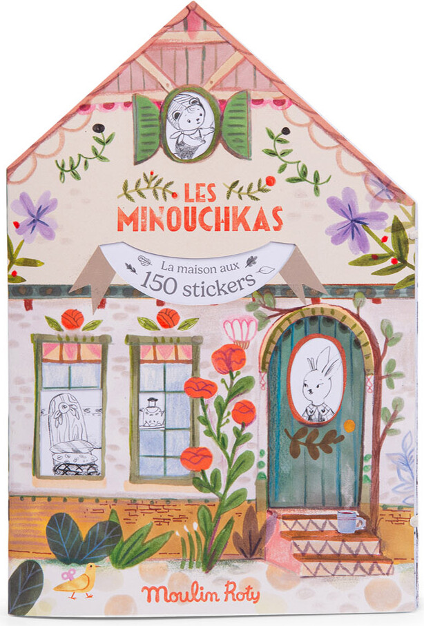 Moulin Roty - Malebog Med 150 Klistermærker - Les Minouchkas - Bog