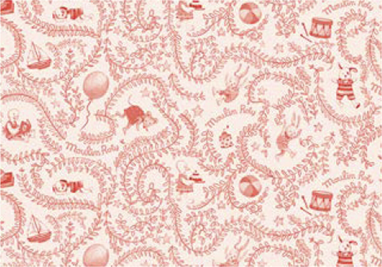 Moulin Roty - Merchandise - Gavepapir Rulle Rød 100 M X 50 Cm