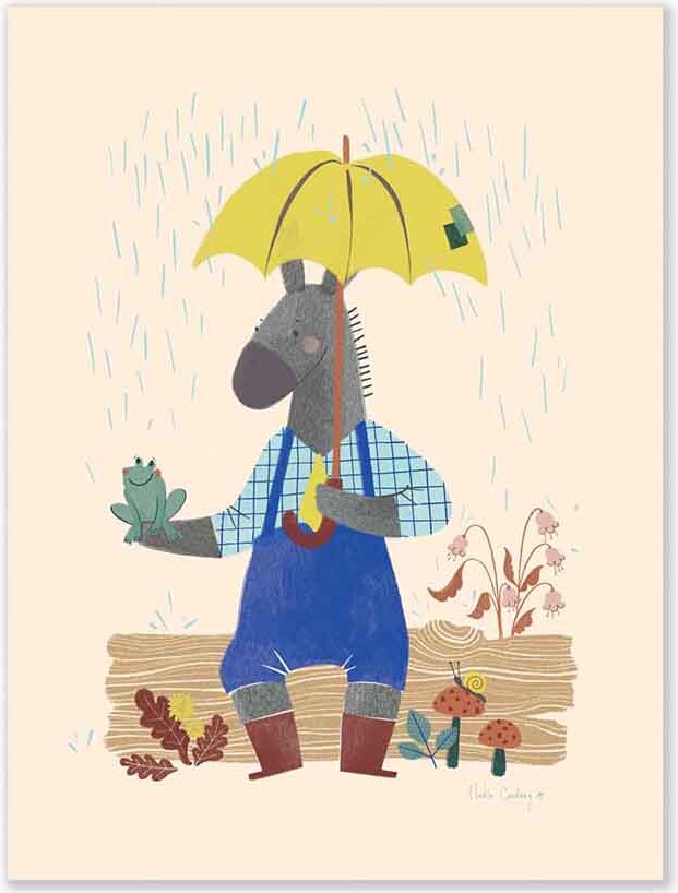 Moulin Roty - Plakat - æsel 30 X 40 Cm - Pomme Des Bois