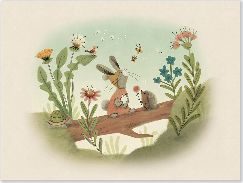 Moulin Roty - Plakat - Lille Kanin På Eventyr - 30 X 40 Cm - Trois Petits Lapins