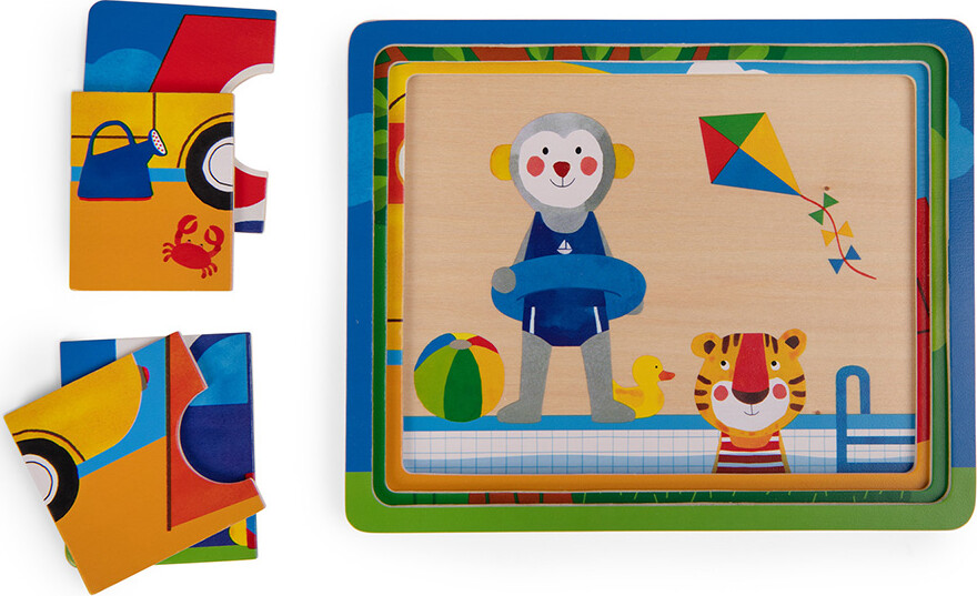 Moulin Roty - Puslespil Med 3 Lag - Les Popipop