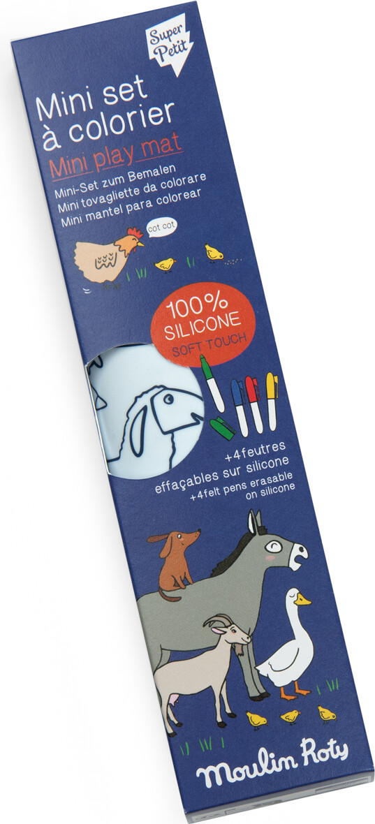 Moulin Roty - Silikone Dækkeservietter Med Tusser - Aujourd'hui C'est Mercredi