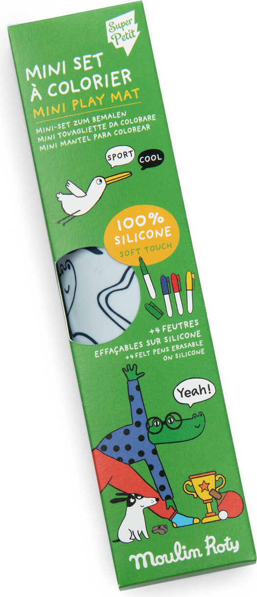 Moulin Roty - Silikone Dækkeservietter Med Tusser - Les Loufoques