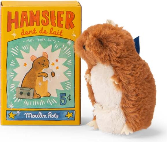 Moulin Roty - Hamster Bamse Med Mælketand Lomme - Puce Og Pilou