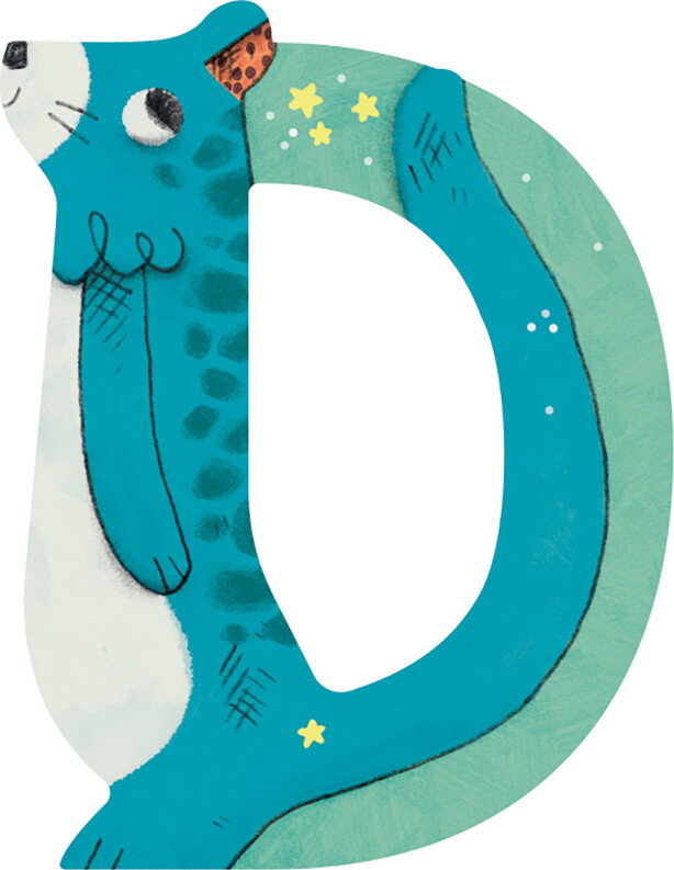 Moulin Roty - Træbogstav D - Blå