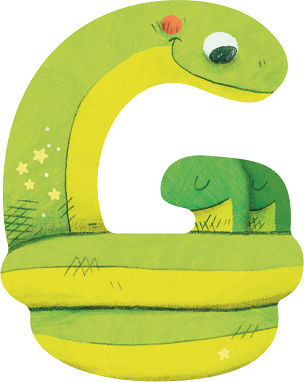 Dyrebogstaver I Træ Til Børneværelset - G - Grøn - Moulin Roty