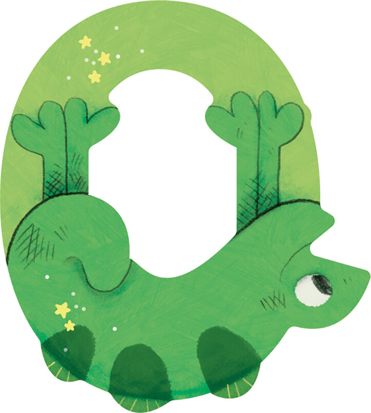 Dyrebogstaver I Træ Til Børneværelset - O - Grøn - Moulin Roty