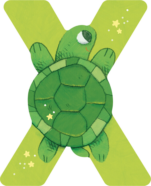 Dyrebogstaver I Træ Til Børneværelset - X - Grøn - Moulin Roty