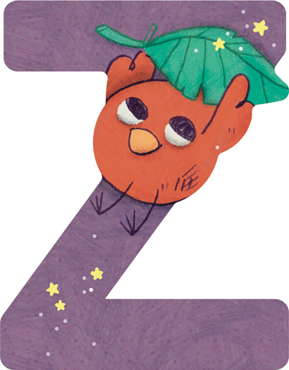 Dyrebogstaver I Træ Til Børneværelset - Z - Lilla - Moulin Roty