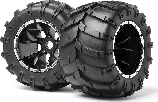 Mounted Wheels And Tyres 2 Pcs (blackout Mt) - Mv24107 - Maverick Rc