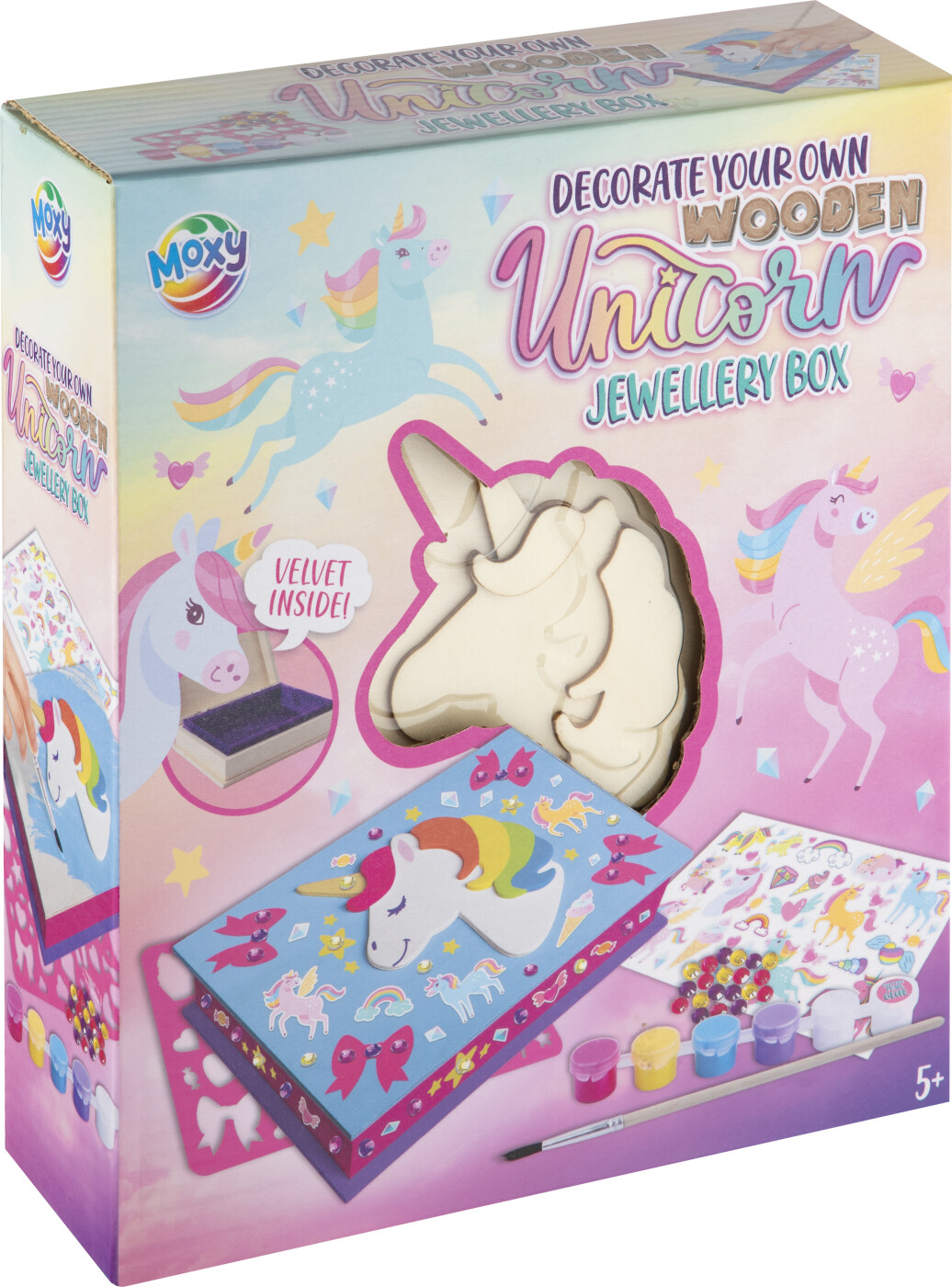 Moxy - Diy Smykkeskrin Med Enhjørning Inkl. Maling Og Stickers