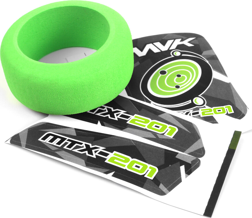 Mtx-201 Transmitter Wheel Foam & Decals (green) - Mv150754 - Maverick Rc