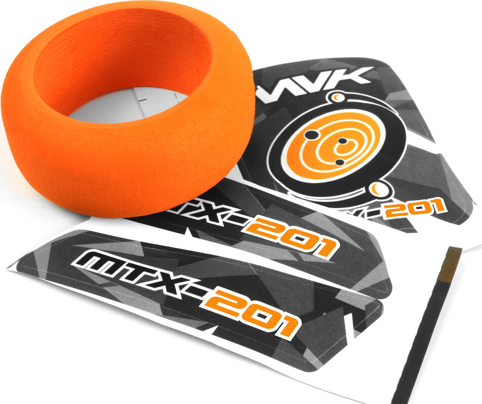 Mtx-201 Transmitter Wheel Foam & Decals (orange) - Mv150753 - Maverick Rc