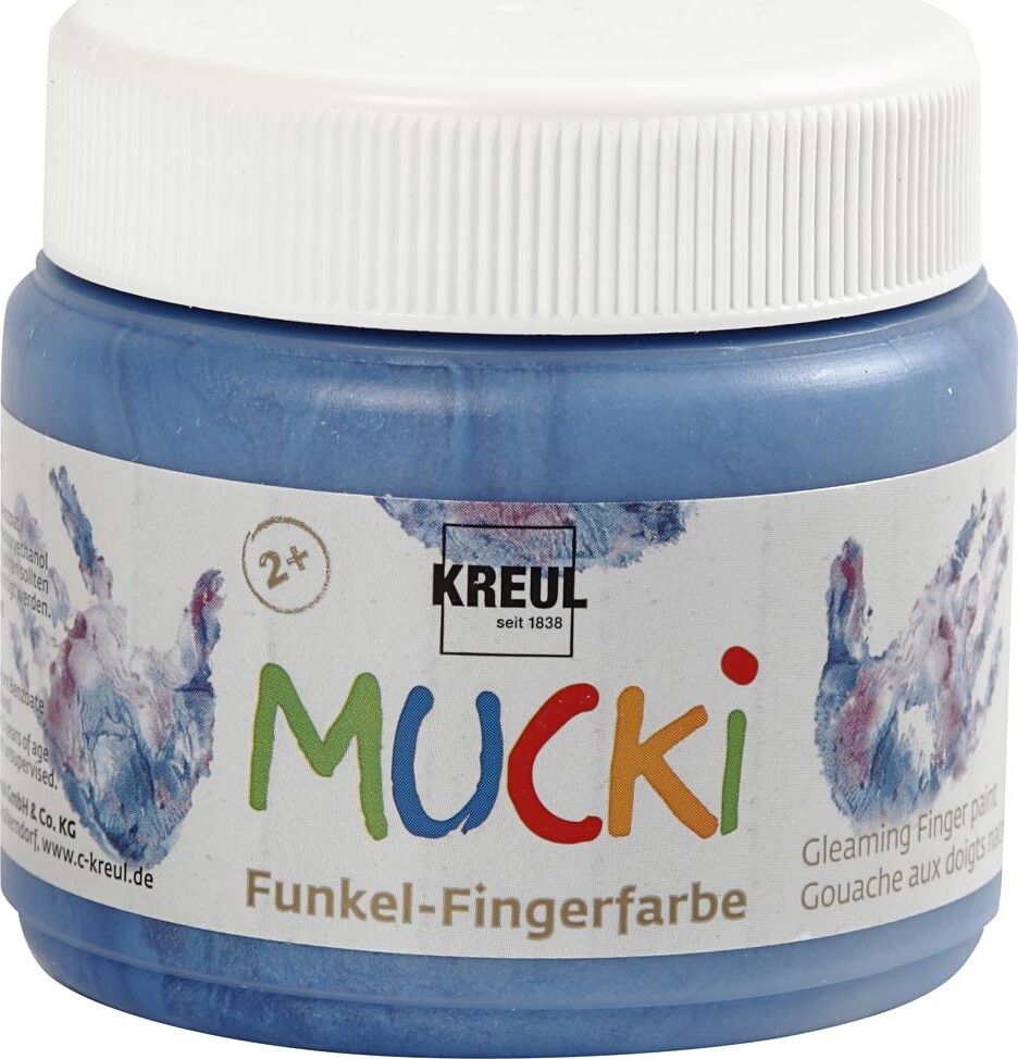 Mucki Fingermaling - Metallic Blå - 150 Ml