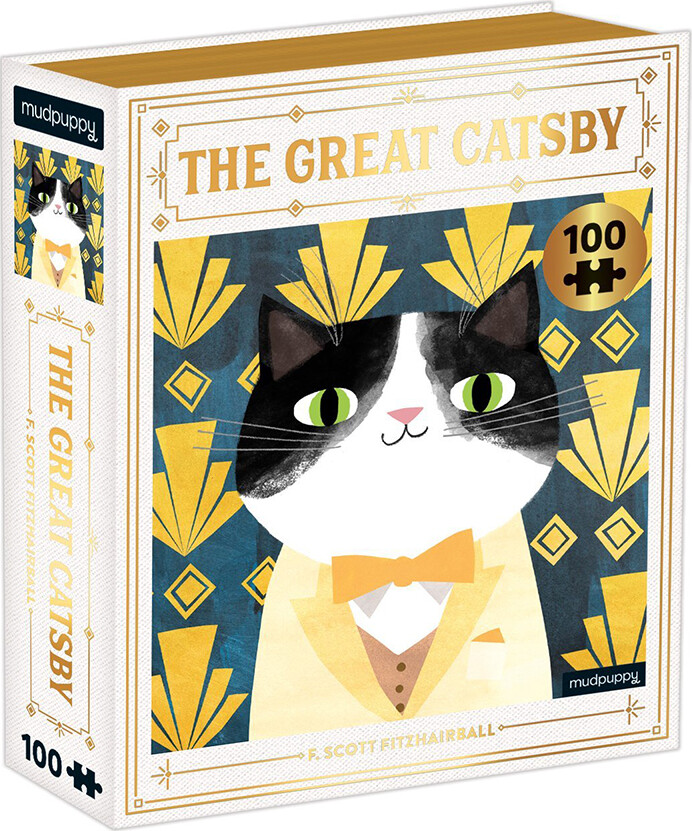 Mudpuppy - Puslespil 100 Brikker - The Great Catsby Bookish Cats